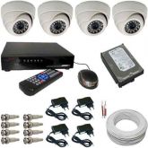 Kit Segurança Cftv Dvr Stand Alone 4 Cameras Infravermelho