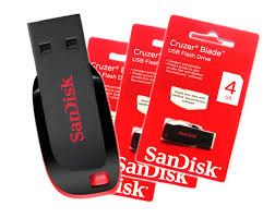 Pen Drive SanDisk USB Cruzer Blade 4GB SDCZ50-008G Preto/Ver