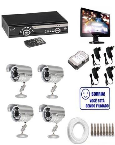 Kit segurança completo c/ stand alone + monitor 16 " + Hd +