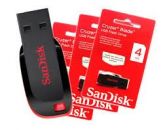 Pen Drive SanDisk USB Cruzer Blade 4GB SDCZ50-008G Preto/Ver